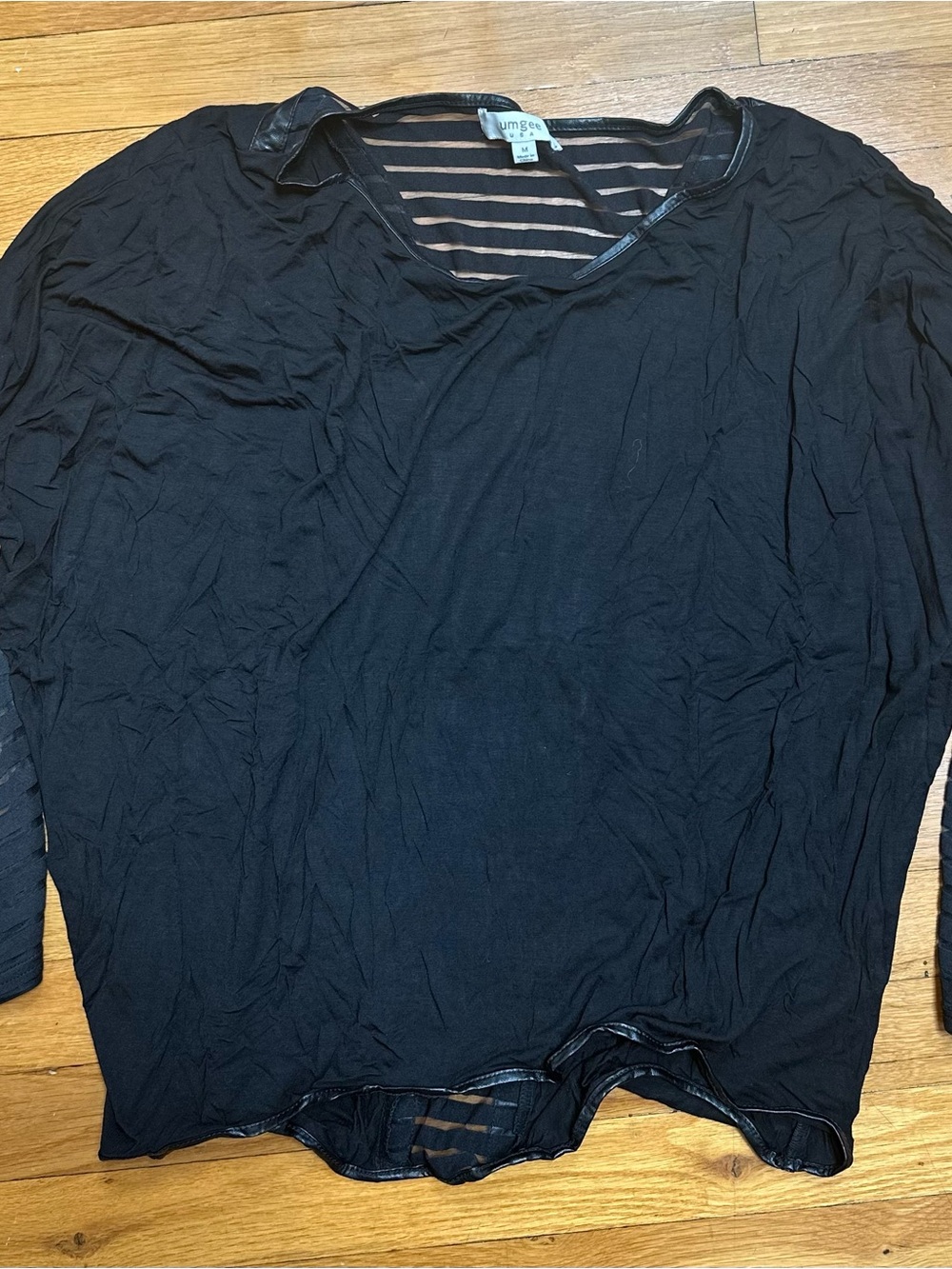 Umgee Black Long-Sleeve Layered Top